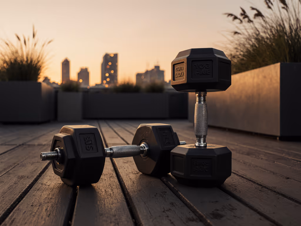 Quiet Weather-Resistant Dumbbells for Outdoor Gyms